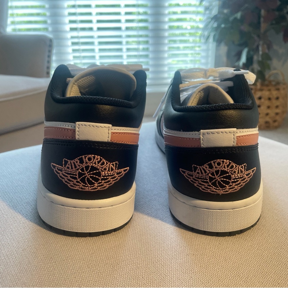 Nike Air Jordan 1 Low Men's - Black/White/rust Pink Swoosh. Perfect 4 prom - Picture 7 of 11